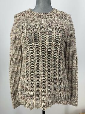 MiH Womens Hand Knitted Open Ribbed Knit Sweater Limited Edition Split Hem Sz XS